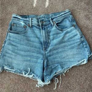 American Eagle Outfitters Light Blue Frayed Jean Shorts